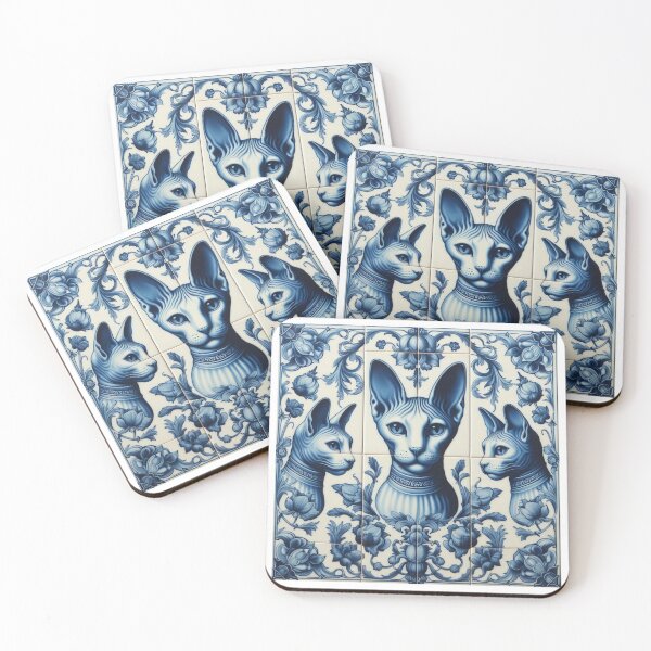 Item preview, Delft Tile With Sphinx Cat No.4 designed and sold by ArtNook777.