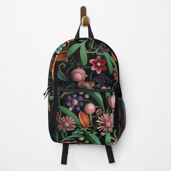 Item preview, flowers 3D shaded black bouquet multicolor elegance digital art work of art floral t-shirt orange red green burgundy purple designed and sold by gulka8.