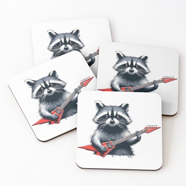 Artikelvorschau, Guitar Rock Music Concert Band Festival Funny Raccoon entworfen und verkauft von KsuAnn.