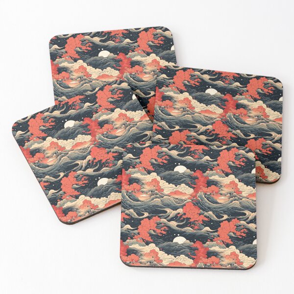Item preview, Hokusai-inspired motifs designed and sold by MidArtForge.