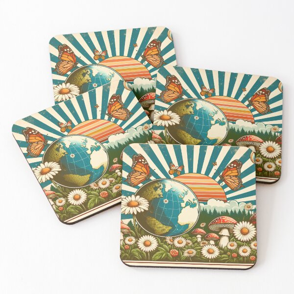 Item preview, multicolored retro illustration vintage in 70's style. Vintage planet.  designed and sold by IsaMarina.