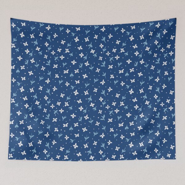 Item preview, Delicate Blue Floral Pattern designed and sold by Lavender Fox Studio.