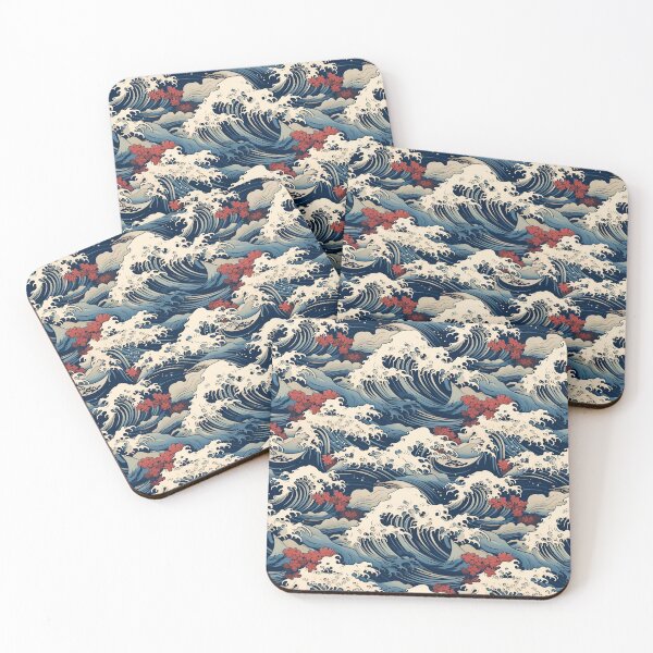 Item preview, Hokusai-inspired motifs designed and sold by MidArtForge.