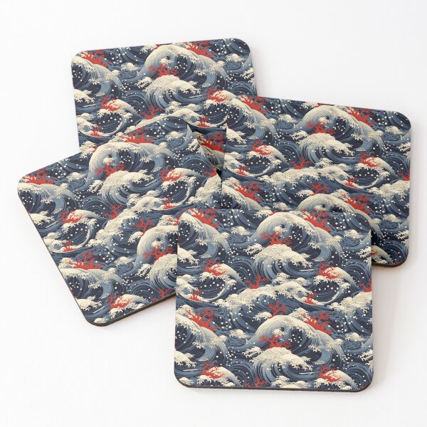 Item preview, Hokusai-inspired motifs designed and sold by MidArtForge.