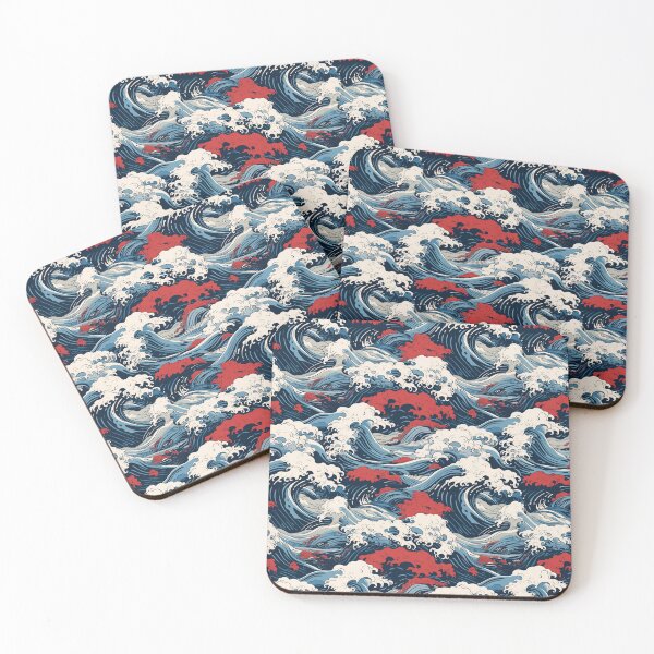 Item preview, Hokusai-inspired motifs designed and sold by MidArtForge.