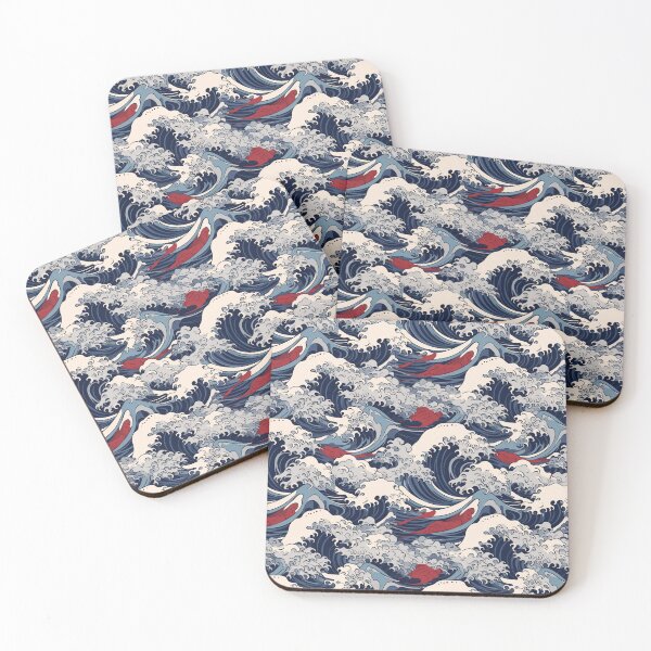 Item preview, Hokusai-inspired motifs designed and sold by MidArtForge.