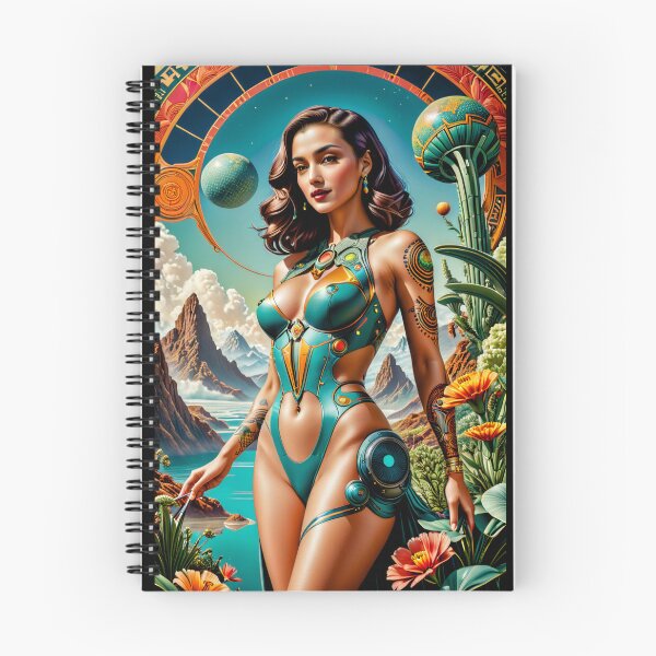 Aperçu de l'œuvre Fille de l'espace colorée entourée par la nature de l'espace créée et vendue par NPC-Trader.