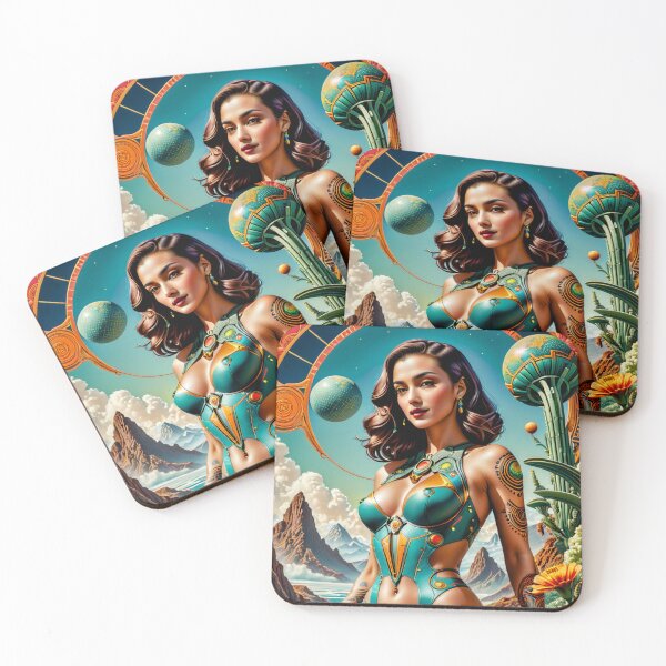 Item preview, Colourful Space Girl Surrounded by Space Nature  designed and sold by NPC-Trader.