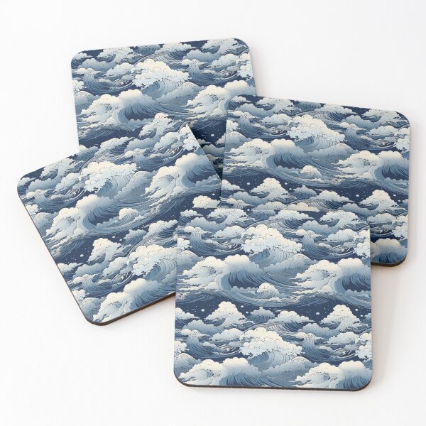 Item preview, Hokusai-inspired motifs designed and sold by MidArtForge.