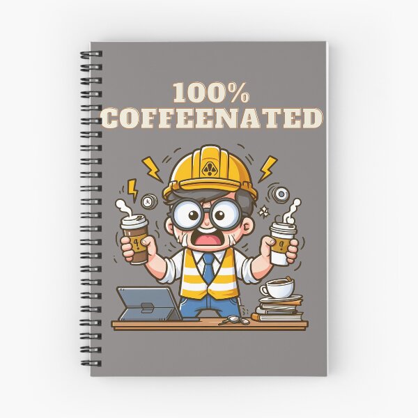 Item preview, Coffee lover engineer humour cartoon 100% coffeenated designed and sold by TiredEngineer86.