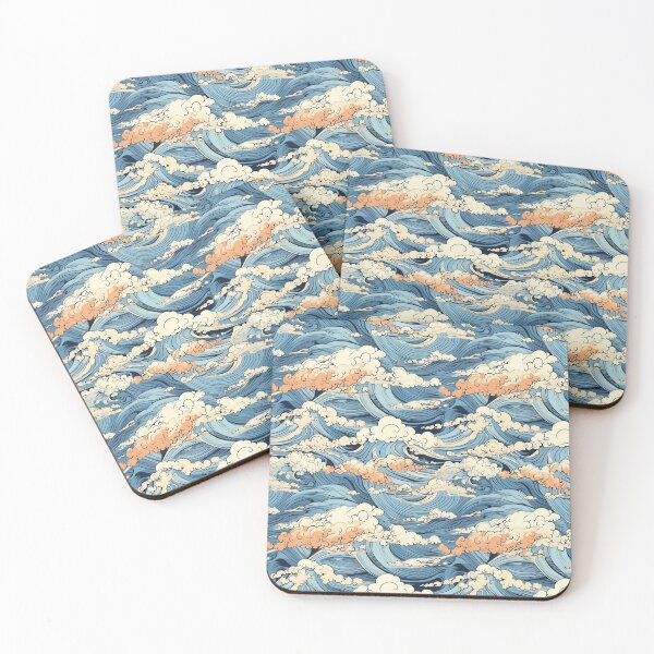 Item preview, Hokusai-inspired motifs designed and sold by MidArtForge.
