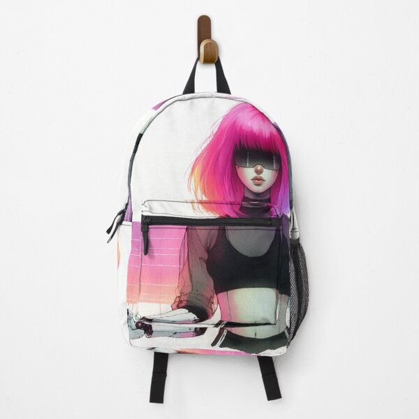 Item preview, Cyberpunk Neon Girl with Pink Hair designed and sold by RESToRAPTOR.