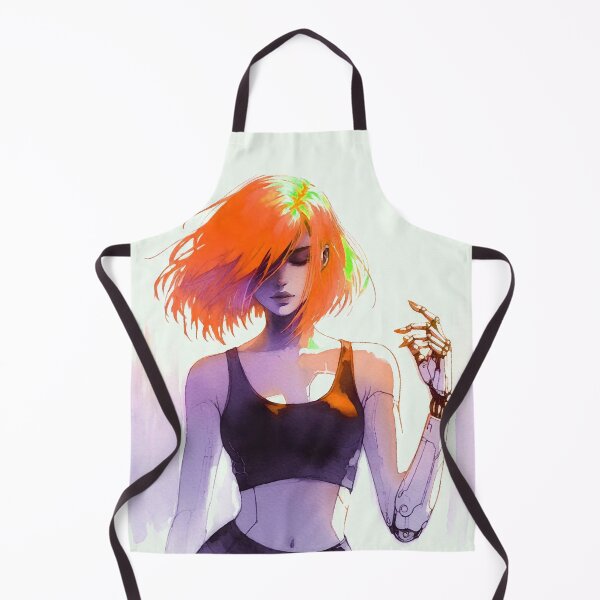 Item preview, Cyberpunk Neon Android Girl with Orange Hair designed and sold by RESToRAPTOR.
