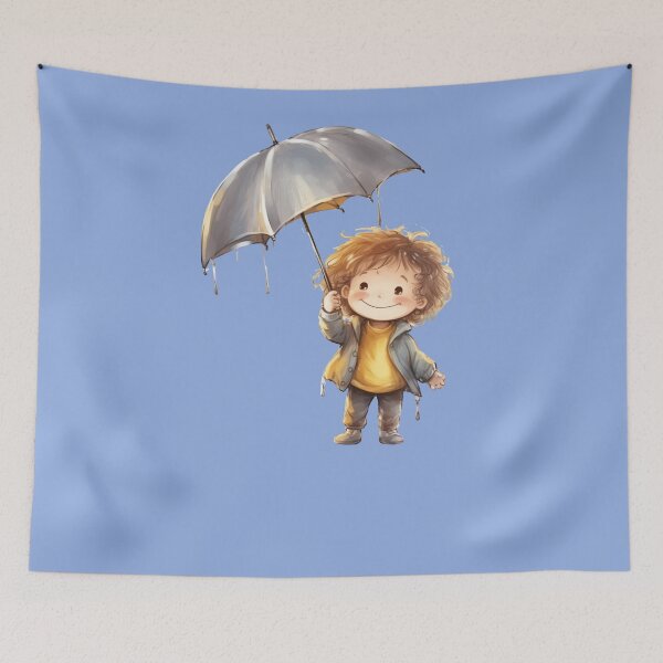 Item preview, Happy cute kid with umbrella designed and sold by msliewdesign.