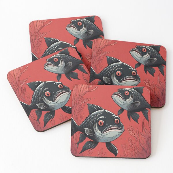 Item preview, psychedelic black fish designed and sold by Vilemo.