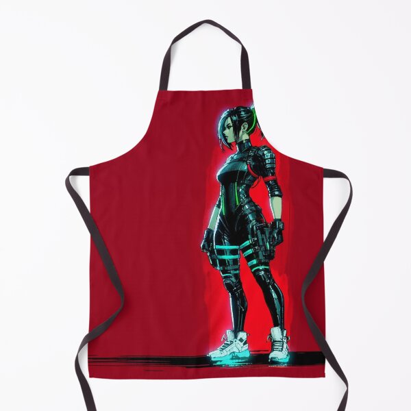 Item preview, Cyberpunk Neon Girl Warrior, Red and Black designed and sold by RESToRAPTOR.