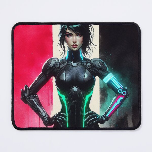 Item preview, Cyberpunk Neon Girl Warrior designed and sold by RESToRAPTOR.