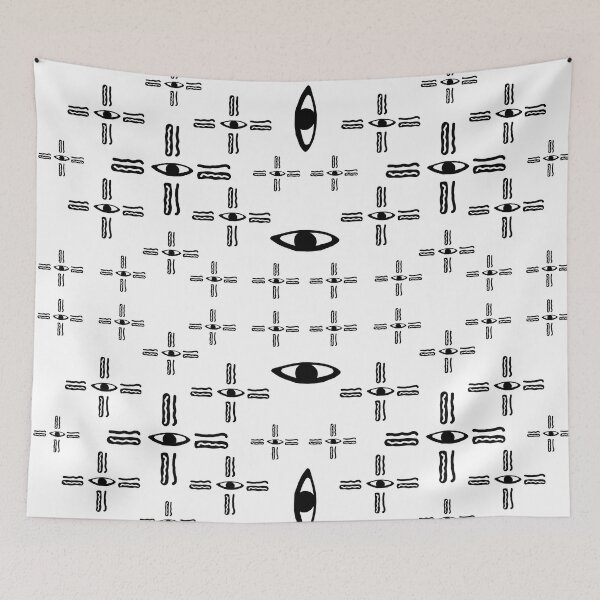 Item preview, Artwork of bogolan fabric eyes designed and sold by Wolagno.