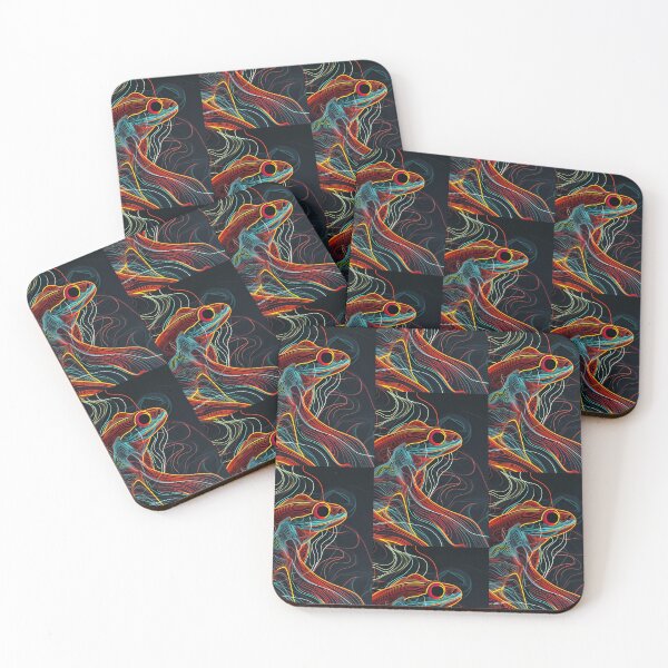 Item preview, Frog in Harmony: Abstract Dance of Lines and Colors designed and sold by Piotrek0001.