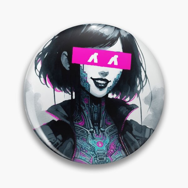Item preview, Cyberpunk Neon Grinning Girl designed and sold by RESToRAPTOR.