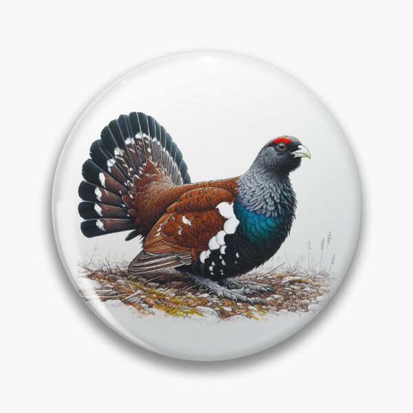 Item preview, Scottish Capercaillie on Stony Ground Pen and Ink designed and sold by EdgyEdgeArt.