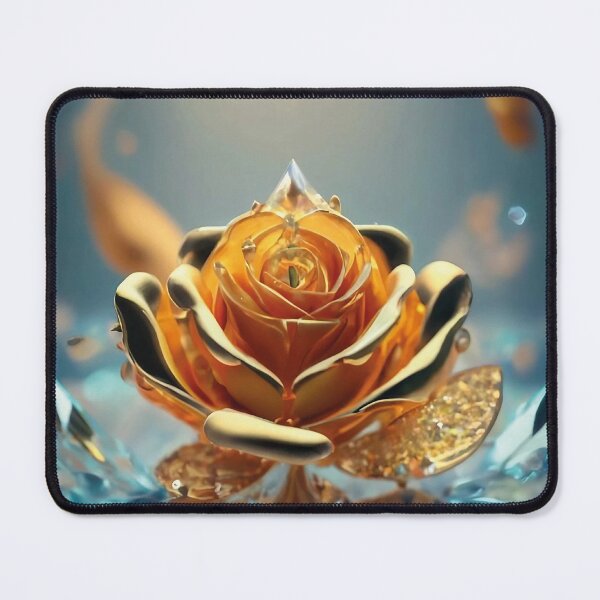 Item preview, Single golden yellow rose made of delicate Swarovski crystals, on an ethereal mirror. designed and sold by brokenpones.