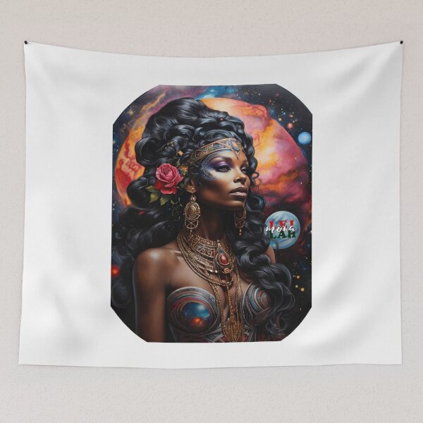 Item preview, African Goddess walks through Cosmos; Fantasy Art; designed and sold by Mona-Leilah.
