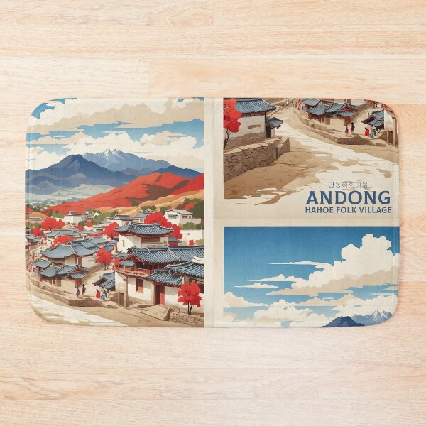 Item preview, Andong Hahoe Folk Village South Korea Tourism Vintage Poster designed and sold by TravelersGems.