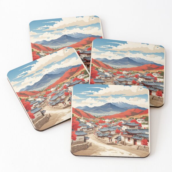 Item preview, Andong Hahoe Folk Village South Korea Tourism Vintage Poster 2 designed and sold by TravelersGems.