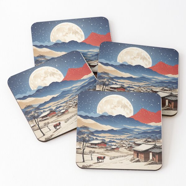 Item preview, Andong Hahoe Folk Village South Korea Starry Night Tourism Vintage Poster 2 designed and sold by TravelersGems.