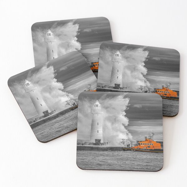 Item preview, Storm Watch at Donaghadee: Lighthouse and Lifeboat  designed and sold by TomSmithPhotos.