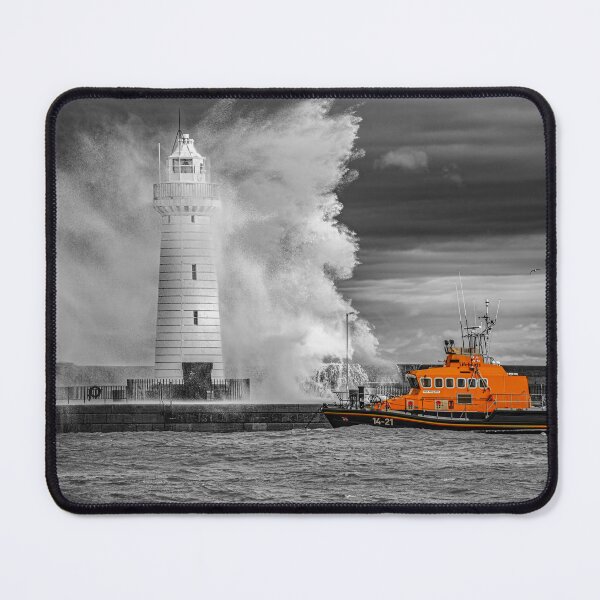 Item preview, Storm Watch at Donaghadee: Lighthouse and Lifeboat  designed and sold by TomSmithPhotos.