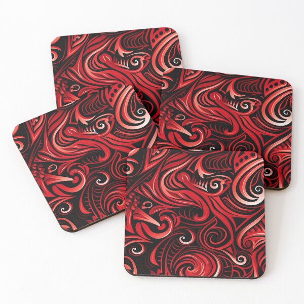 Item preview, Kowhaiwhai Maori Red Pattern designed and sold by GrinGalore.