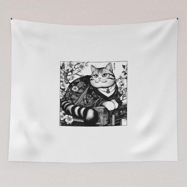 Item preview, black and white japanese cat designed and sold by MissKaffeina.