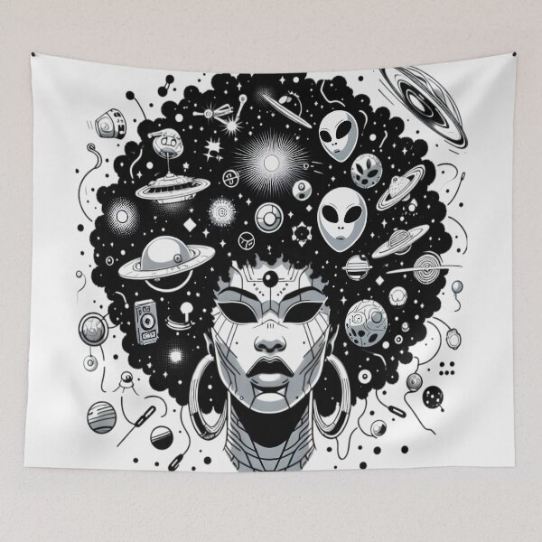 Item preview, Afrofuturism Afrocentric Afro Girl designed and sold by KitonicTees.