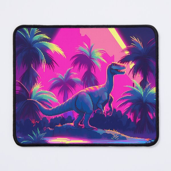 Item preview, Neon Vaporwave Raptor- Pixel art designed and sold by octoboobs.