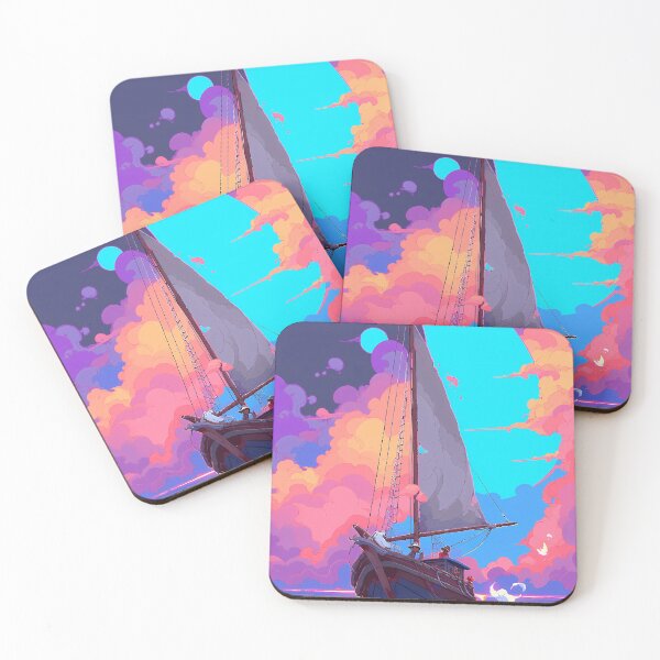 Item preview, Colorful Sailing Boat scene, relaxing vibes- Pixel art designed and sold by octoboobs.