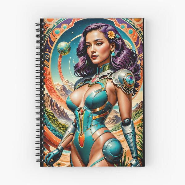Item preview, Colourful Space Girl 80s Style Half Cyborg  designed and sold by NPC-Trader.