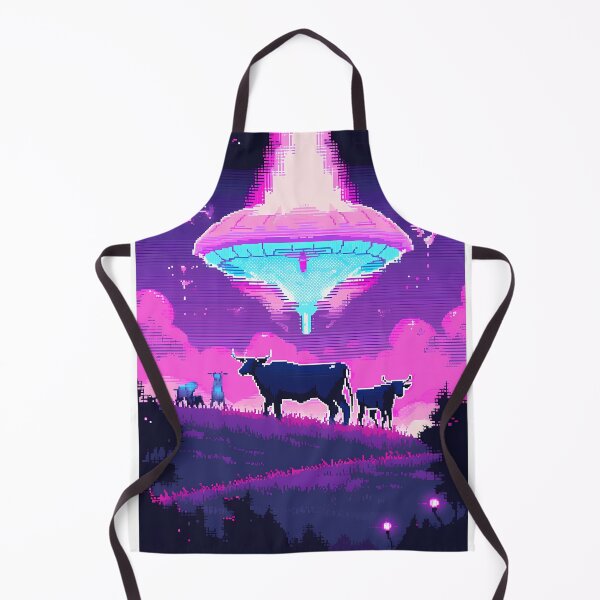 Aperçu de l'œuvre Visite d'une vache extraterrestre, 16 bits - Pixel art créée et vendue par octoboobs.