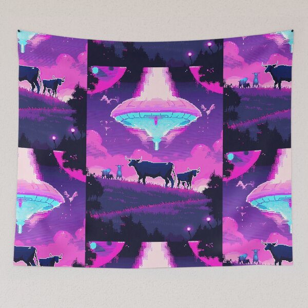 Item preview, Extraterrestrial cow visitation, 16bit - Pixel art designed and sold by octoboobs.