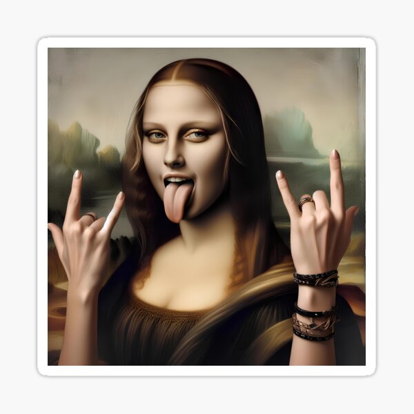 mona lisa rock star Sticker