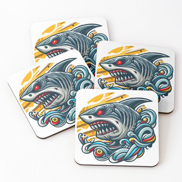Item preview, Blue Angry Shark Windy Sunscape designed and sold by SimpleP.