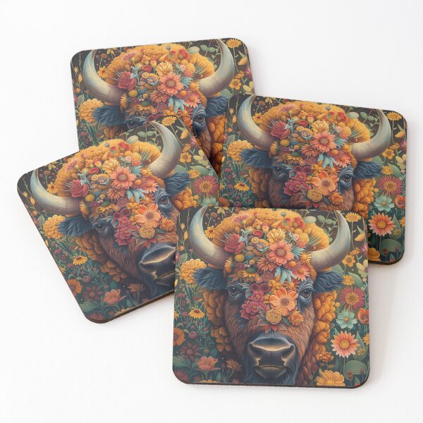 Item preview, Bison Emerging from Flowers designed and sold by MossyBurrow.