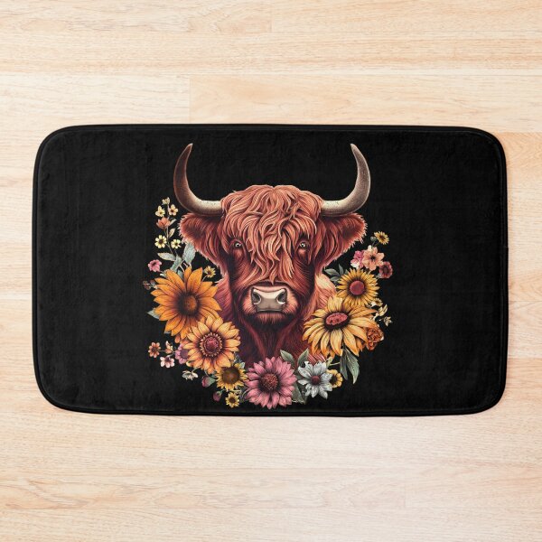 Item preview, Scottish or irish fluffy  highland cattle cow animal head illustration designed and sold by NBSStore.