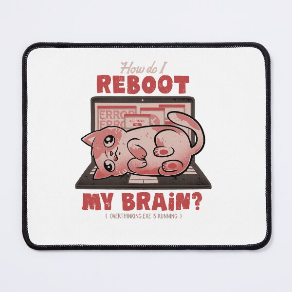 Item preview, How Do I Reboot My Brain - Funny Cute Cat Computer Sarcasm Gift designed and sold by EduEly.