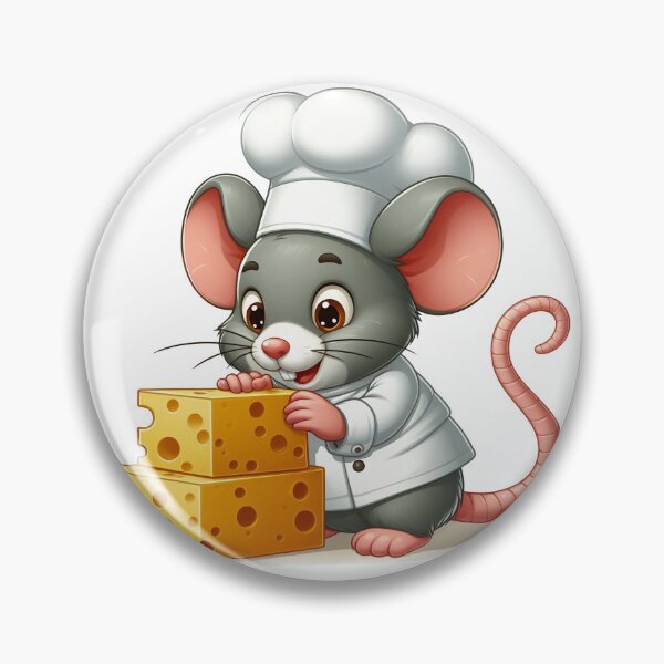 Item preview, mouse wearing chef costume eating cheese designed and sold by MzulhilmiZam.