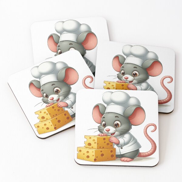 Item preview, mouse wearing chef costume eating cheese designed and sold by MzulhilmiZam.
