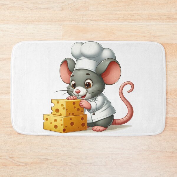 Item preview, mouse wearing chef costume eating cheese designed and sold by MzulhilmiZam.