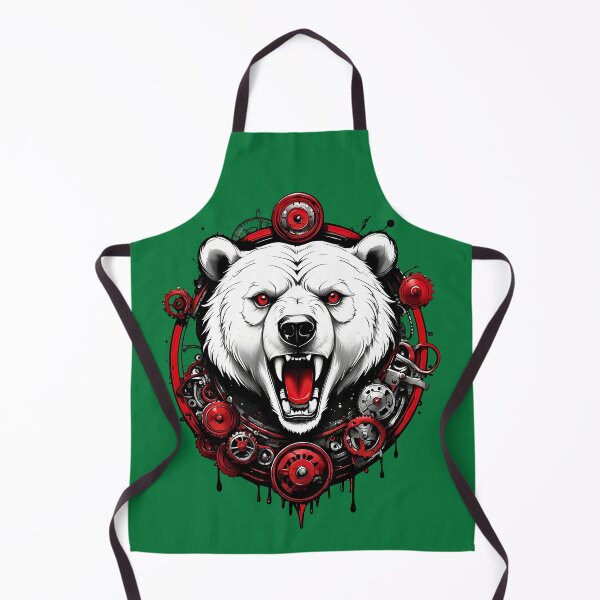 Item preview, White Bear Roaring steampunk retro vintage comic design designed and sold by BorgSpareParts.