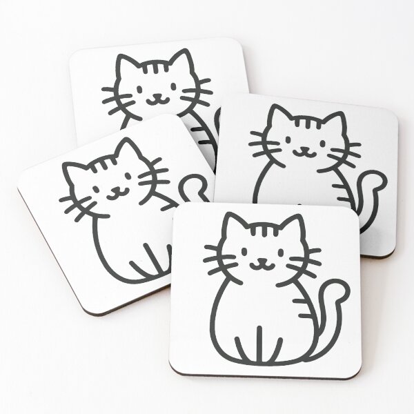 Item preview, Cute Cartoon Cat Simple Drawing designed and sold by ImagineCorner.